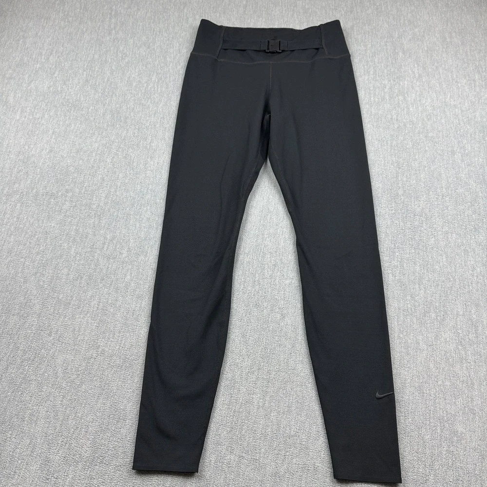 Nike Leggings Women Small Black Dri-FIT One Luxe Buckle Mid-Rise Skinny Gym Yoga